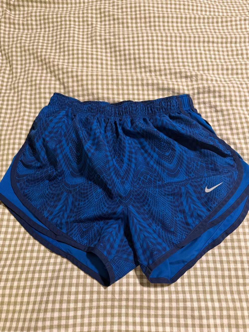 Nike Women's Royal Blue Patterned Athletic Shorts